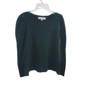 LOFT Dark Green Long Sleeve Top size Medium